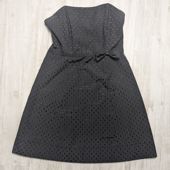 Reitman's Size 10 Black on Black Polka Dot Babydoll Cut Dress - Picture 1 of 7